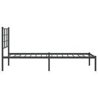 Bedframe met hoofdbord metaal zwart 80x200 cm 6