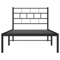 Bedframe met hoofdbord metaal zwart 75x190 cm 5