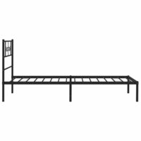 Bedframe met hoofdbord metaal zwart 75x190 cm 6