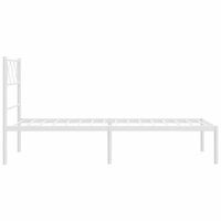 Bedframe met hoofdbord metaal wit 75 x 190 cm 6