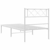 Bedframe met hoofdbord metaal wit 75 x 190 cm 7