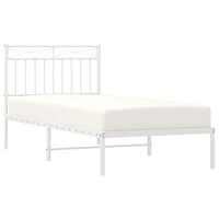 Bedframe met hoofdbord metaal wit 90x190 cm 3