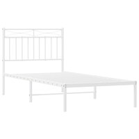 Bedframe met hoofdbord metaal wit 90x190 cm 4