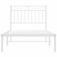 Bedframe met hoofdbord metaal wit 90x190 cm 5