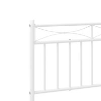Bedframe met hoofdbord metaal wit 90x190 cm 8