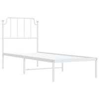 Bedframe met hoofdbord metaal wit 80x200 cm 4