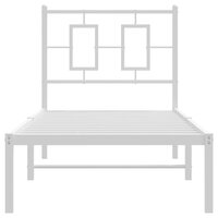Bedframe met hoofdbord metaal wit 80x200 cm 5