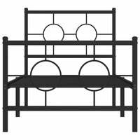Bedframe met hoofd- en voeteneinde metaal zwart 75x190 cm 5