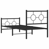 Bedframe met hoofd- en voeteneinde metaal zwart 75x190 cm 7