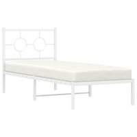 Bedframe met hoofdbord metaal wit 75 x 190 cm 4