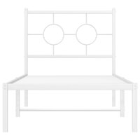 Bedframe met hoofdbord metaal wit 75 x 190 cm 5