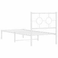 Bedframe met hoofdbord metaal wit 75 x 190 cm 7