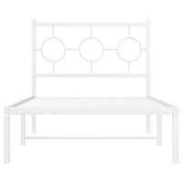 Bedframe met hoofdbord metaal wit 90x190 cm 5