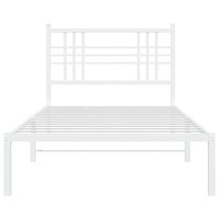 Bedframe met hoofdbord metaal wit 90x190 cm 4