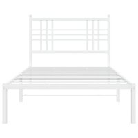 Bedframe met hoofdbord metaal wit 90x200 cm 4