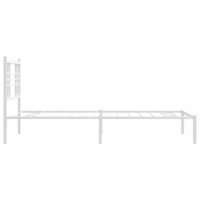 Bedframe met hoofdbord metaal wit 90x200 cm 5
