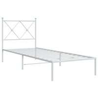 Bedframe met hoofdbord metaal wit 75 x 190 cm 2