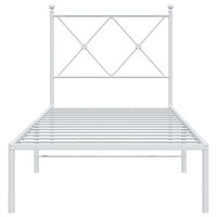 Bedframe met hoofdbord metaal wit 75 x 190 cm 4