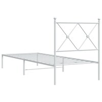 Bedframe met hoofdbord metaal wit 75 x 190 cm 6