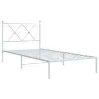 Bedframe met hoofdbord metaal wit 90x190 cm 2