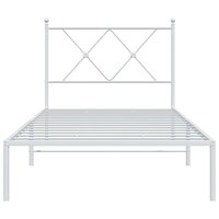 Bedframe met hoofdbord metaal wit 90x190 cm 4