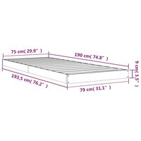 Bedframe massief grenenhout wit 75x190 cm 8
