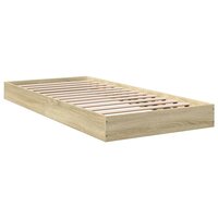 Bedframe bewerkt hout sonoma eikenkleurig 75x190 cm 2