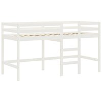 Kinderhoogslaper met gordijnen 90x190 cm grenenhout roze 9