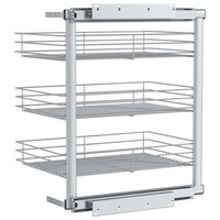 Draadmand keuken uittrekbaar 3-laags 47x35x56 cm zilverkleurig 6