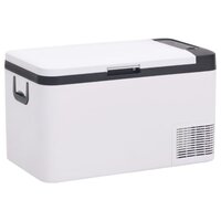 Koelbox met handvat en adapter 25 L PP &amp; PE zwart en wit 4