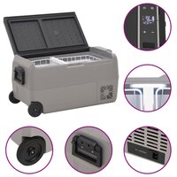 Koelbox met wielen en adapter 36 L PP en PE zwart en grijs 8