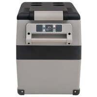 Koelbox met handvat en adapter 55 L PP &amp; PE zwart en grijs 5