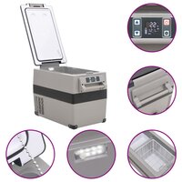 Koelbox met handvat en adapter 55 L PP &amp; PE zwart en grijs 9