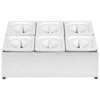 Gastronormbakkenhouder met 6 GN 1/6 bakken roestvrij staal 3