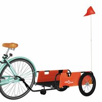 Fietstrailer oxford stof en ijzer oranje en zwart 3