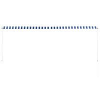 Luifel uittrekbaar 350x150 cm blauw en wit 4