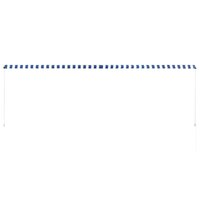 Luifel uittrekbaar 400x150 cm blauw en wit 4