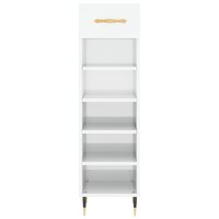 Schoenenkast 30x35x105 cm bewerkt hout hoogglans wit 6