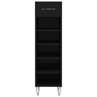 Schoenenkast 30x35x105 cm bewerkt hout zwart 6