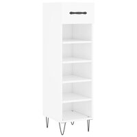 Schoenenkast 30x35x105 cm bewerkt hout hoogglans wit 2