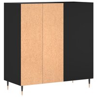 Platenkast 84,5x38x89 cm bewerkt hout zwart 6