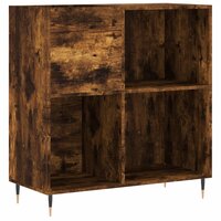 Platenkast 84,5x38x89 cm bewerkt hout gerookt eikenkleurig 2