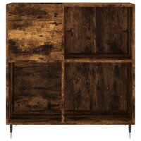 Platenkast 84,5x38x89 cm bewerkt hout gerookt eikenkleurig 4