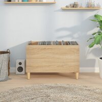 Platenkast 74,5x38x48 cm bewerkt hout sonoma eikenkleurig 3