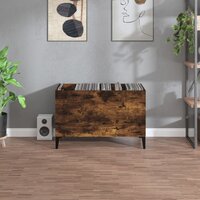 Platenkast 74,5x38x48 cm bewerkt hout gerookt eikenkleurig 3