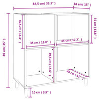 Platenkast 84,5x38x89 cm bewerkt hout zwart 9