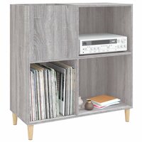 Platenkast 84,5x38x89 cm bewerkt hout grijs sonoma eikenkleurig 4
