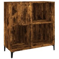 Platenkast 84,5x38x89 cm bewerkt hout gerookt eikenkleurig 2