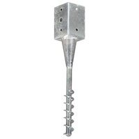 Grondpinnen 6 st 9x9x56 cm gegalvaniseerd staal zilverkleurig 2