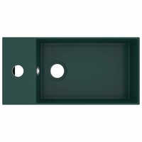 Wastafel met overloop keramiek donkergroen 3